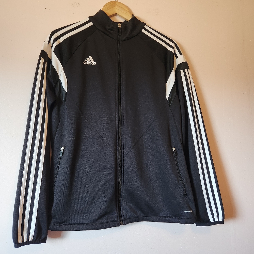 Adidas Womens Condivo 14 Training Jacket Black White Climacool Ventilation Sz L
